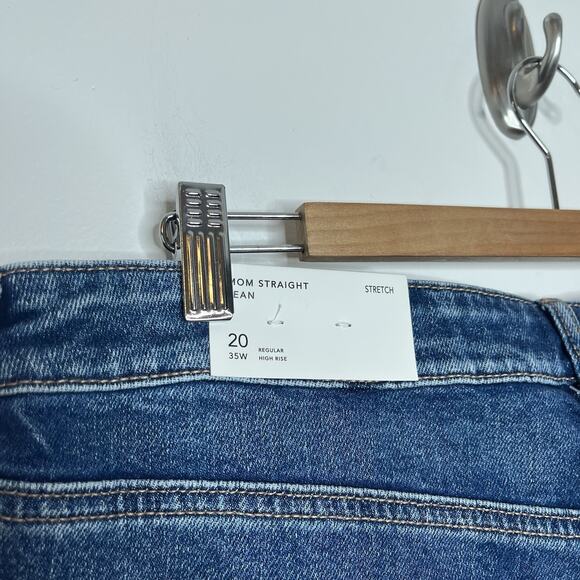 American Eagle Mom Straight Jeans Womens Size 20 Distressed High Rise Stretch - Picture 7 of 9